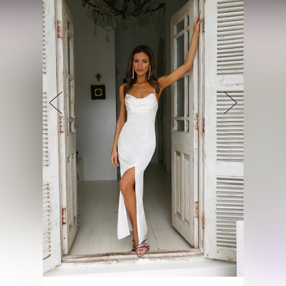 Hello Molly Golden Thoughts Maxi Dress White